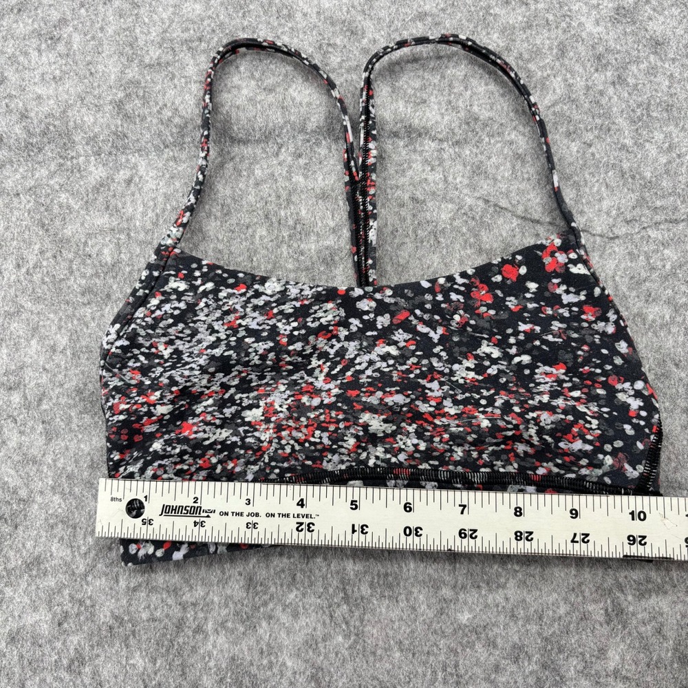 Lululemon Flow Y Bra Size 2 Confetti Print Black Red White Yoga Sports Bra - Picture 3 of 8